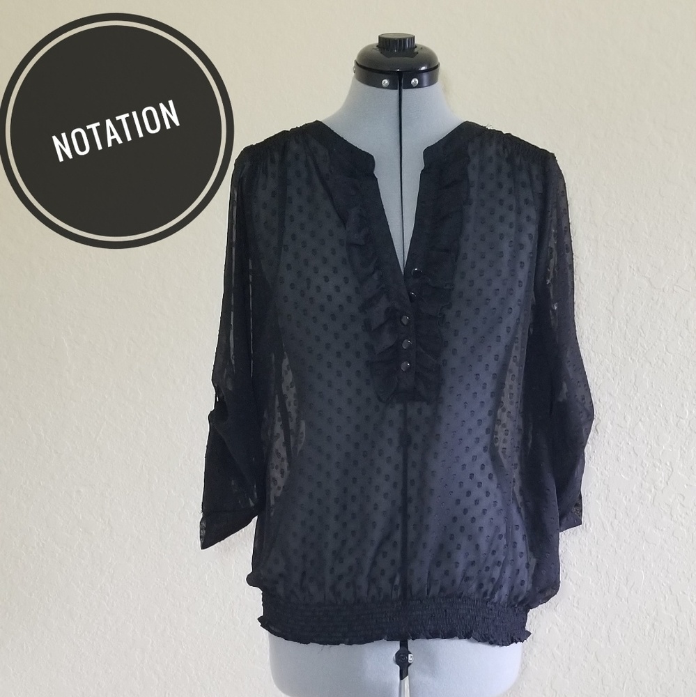 Black floral - Notation shirt - Size Large